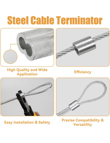 Manga de Crimpado de Aluminio Tingheng 30Pcs 6mm para Cables