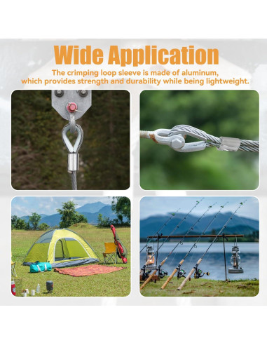 Manga de Crimpado de Aluminio Tingheng 30Pcs 6mm para Cables