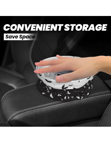 Basurero para Auto KXWQTRDD Plegable Impermeable 3L Negro