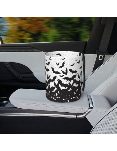 Basurero para Auto KXWQTRDD Plegable Impermeable 3L Negro