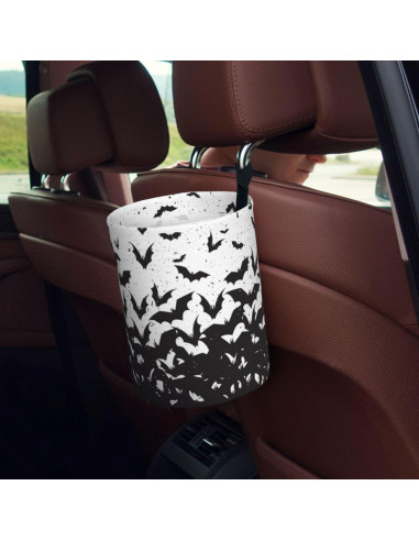 Basurero para Auto KXWQTRDD Plegable Impermeable 3L Negro