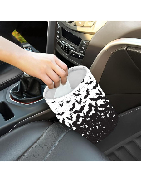 Basurero para Auto KXWQTRDD Plegable Impermeable 3L Negro