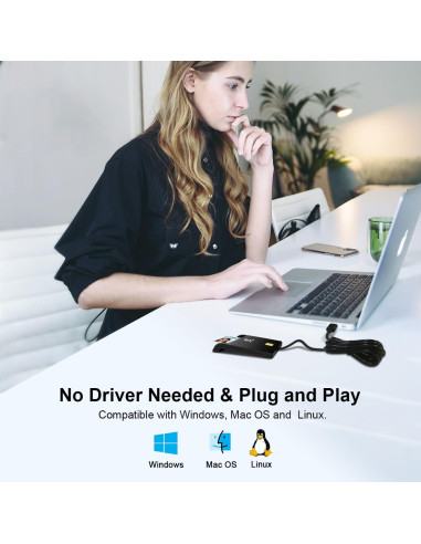 Lector de Tarjetas Inteligentes CAC ZOWEETEK USB Militar DOD