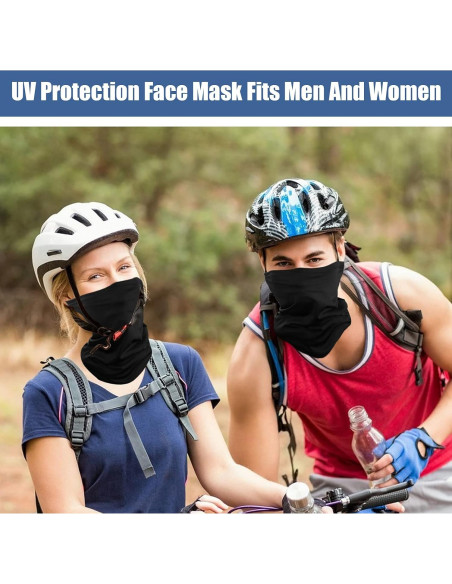 9 Piezas Máscara Facial UV Refrigerante Gaiter Cuello Negro