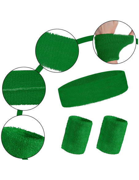 Set de 3 Piezas Muñequera y Banda para Cabeza Sucrain Set de 3 Piezas Muñequera y Banda para Cabeza Sucrain