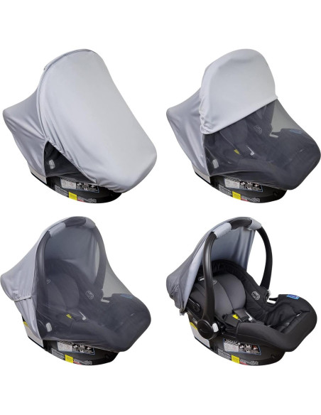 Cubierta de Asiento de Coche 2-en-1 liuliuby Rosa UV y Antimosquitos