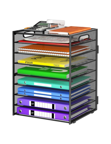 Organizador de Escritorio Cawukege 9 Niveles Negro Ajustable