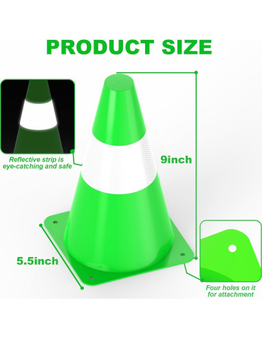 Conos de Seguridad de Tráfico Invech 22.86 cm Paquete de 4