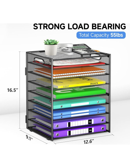 Organizador de Escritorio Cawukege 9 Niveles Negro Ajustable
