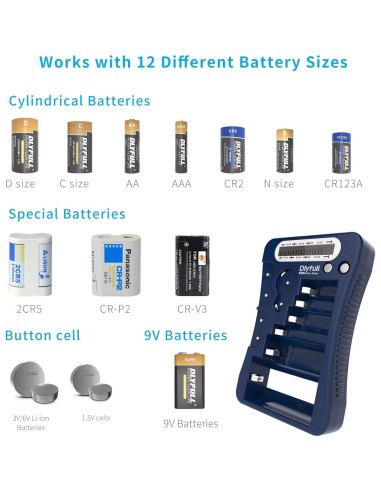 Probador de Baterías Dlyfull Universal LCD AA AAA 9V