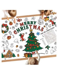 Mantel para Colorear Navidad PERFQU 76x182 cm Actividades Niños