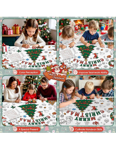 Mantel para Colorear Navidad PERFQU 76x182 cm Actividades Niños 2