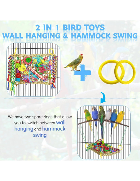 Juguete Grande para Aves COHYVER - Forrajeo y Columpio 30x20cm