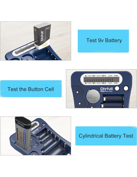 Probador de Baterías Dlyfull Universal LCD AA AAA 9V