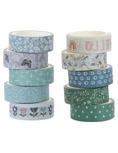 Conjunto de Cinta Washi YUBX Boho 10 Rollos Decorativa 15mm