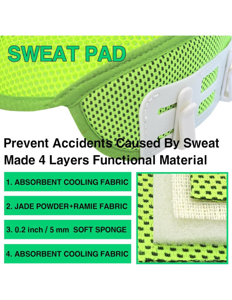 6PCS Banda de Sudor para Casco SAFE119 Lavable Absorbente