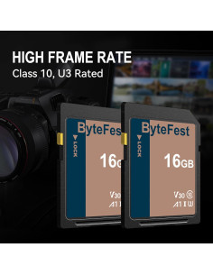 Tarjeta SD 16GB ByteFest UHS-I Clase 10 V30 Alta Velocidad 2