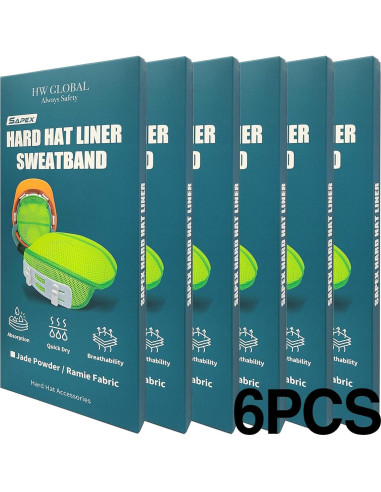 6PCS Banda de Sudor para Casco SAFE119 Lavable Absorbente