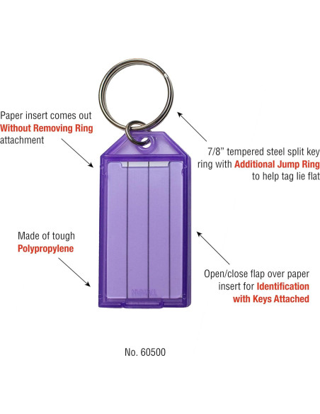 Etiquetas de Clave Lucky Line Surtido 10 Piezas Polipropileno