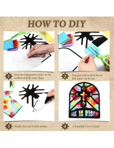 Kit de Manualidades de Pascua Feifeiya 24 Piezas Papel de Seda 2