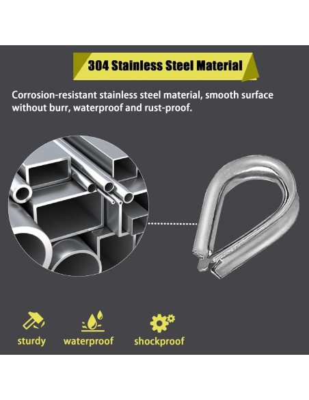 Ojales de Cable de Acero Inoxidable Twidec M2 25 Piezas