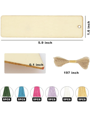 Marcadores de Madera SWATOM 30 PCS para DIY 15x4 cm