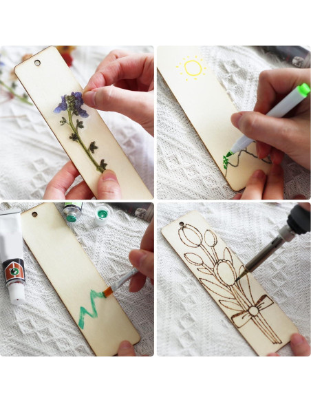 Marcadores de Madera SWATOM 30 PCS para DIY 15x4 cm