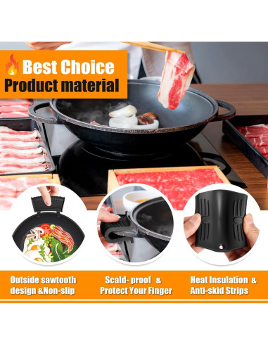 10 Piezas Cubiertas de Mango de Silicona WhistenFla Resistentes al Calor