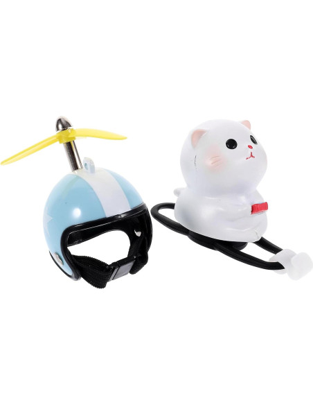 Timbre de Bicicleta PRETYZOOM Gato con Casco - Adorno Verde