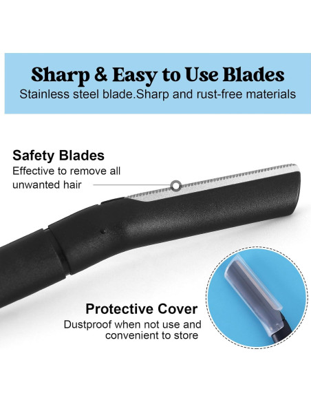 Juego de 6 Cuchillas para Cejas HFATMOS - Afeitadora Facial Negra