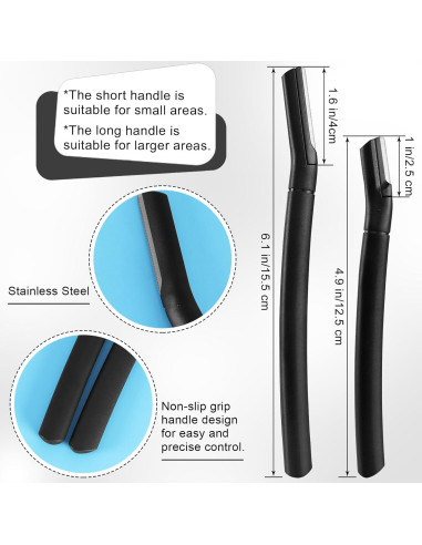 Juego de 6 Cuchillas para Cejas HFATMOS - Afeitadora Facial Negra