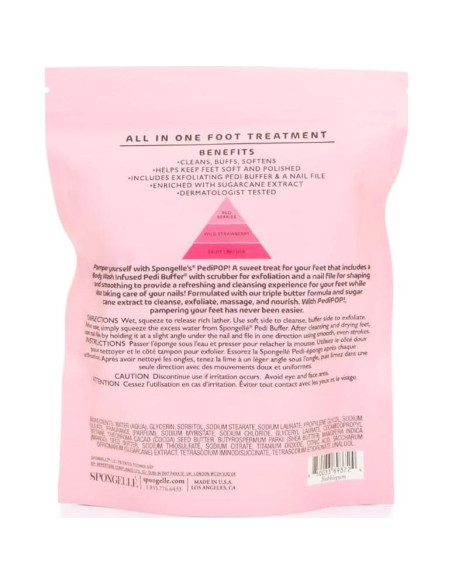 Spongellé Buffer y Lima de Pedicura Todo en Uno - Aroma Chicle Spongellé Buffer y Lima de Pedicura Todo en Uno - Aroma Chicle