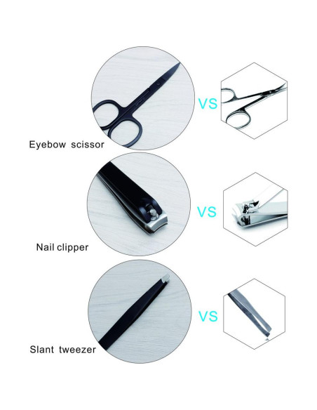 Juego de Cortauñas Profesional Singhigh 3 Piezas Acero Inoxidable