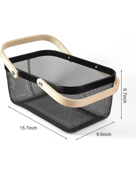 Cesta de Cosecha de Jardín MACOIOR con Mango de Bambú 24.9x39.9cm Cesta de Cosecha de Jardín MACOIOR con Mango de Bambú 24.9x39.9cm
