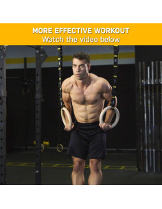 Anillos de Gimnasia Doble Círculo Doble de Madera con Correas Ajustables 2