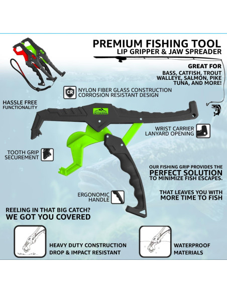 Agarrador de Labios de Pescado MIDDLETOWN 29.87cm Verde