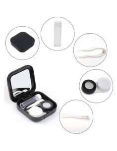 Estuche de Lentes de Contacto Portátil AHIER Negro con Accesorios 2