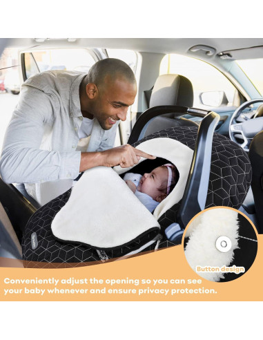 Cubierta de Asiento de Coche Invierno Yoofoss 100% Poliéster Negro