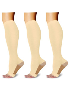 3 Pares de Calcetines de Compresión Abiertos Athbavib Unisex