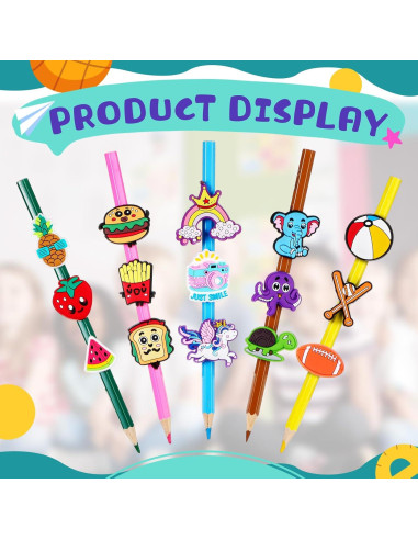 Encantos de Lápiz Seajan 120 Piezas Decorativos PVC