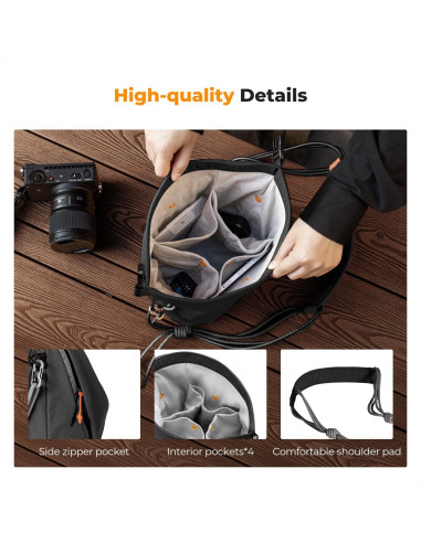 Bolsa de Mensajero K&F Concept para Cámara Compacta Negra