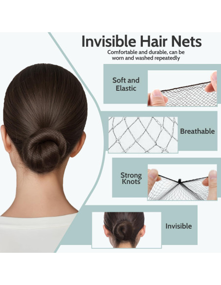 Kit de Accesorios para Cabello TsMADDTs - Horquillas y Redes Negras