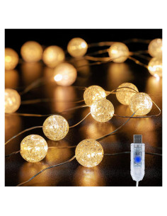 Luces de Cuerda BEEWIN 3M 30 LED Blanco Cálido USB Decorativas