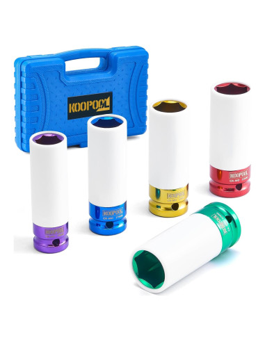 Juego de 5 Enchufes de Tuerca de Impacto KOOPOOL 15-22 mm