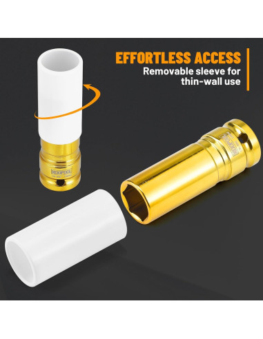 Juego de 5 Enchufes de Tuerca de Impacto KOOPOOL 15-22 mm