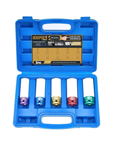 Juego de 5 Enchufes de Tuerca de Impacto KOOPOOL 15-22 mm