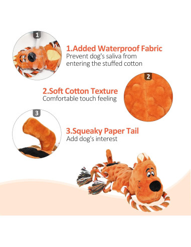 Juguete de Peluche para Perros IOKHEIRA 40cm Squeaky Marrón