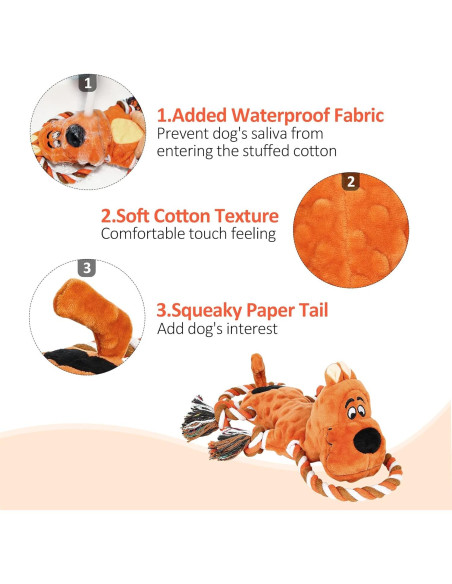 Juguete de Peluche para Perros IOKHEIRA 40cm Squeaky Marrón Juguete de Peluche para Perros IOKHEIRA 40cm Squeaky Marrón