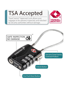 Candados de Combinación TSA Fosmon - 2 Paquete, Seguridad Equipaje 2