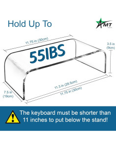 Soporte de Monitor Acrílico AMT - Elevador para Laptop/PC - 22.68 kg 2
